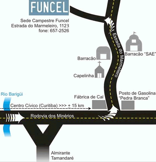 Mapa da Sede Campestre da Funcel